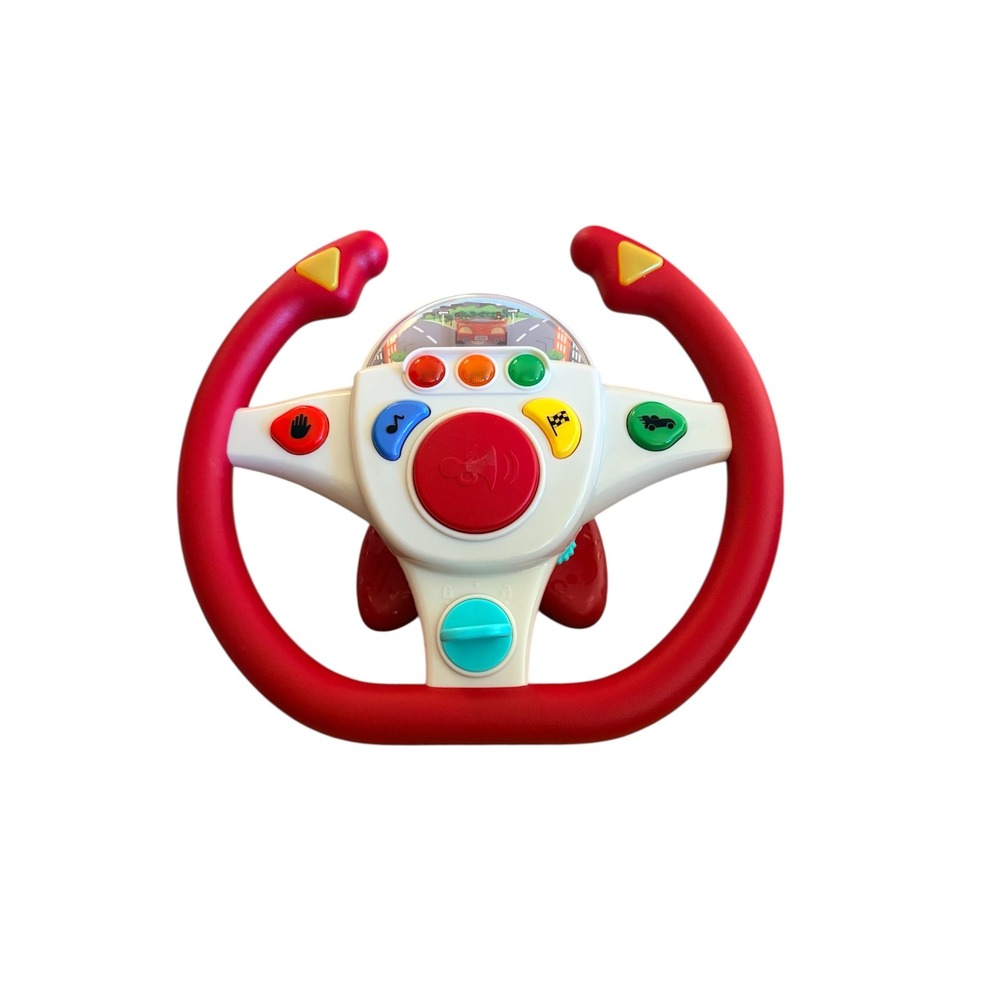 Battat Zoom Zoom Driving Wheel Interactive Toddler Car Toy with Lights & Sounds